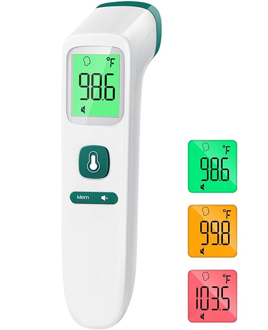 Forehead Thermometer for Adults and Kids, Fast Accurate Thermometer with Fever Alarm 1S Reading