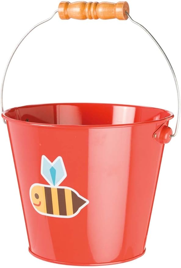 Toysmith Beetle & Bee Kids Bucket, Children's Gardening Bucket, Colorful Beach Bucket, Assorted Colors