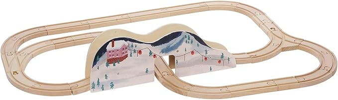 Manhattan Toy Alpine Express 49-Piece Wooden Toy Train Set 3 Years