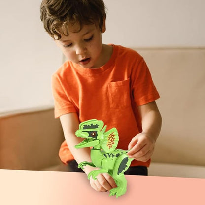 ArtCreativity Roaring Dilophosaurus Dinosaur Toy for Kids, Build Your Own Dinosaur Block Figure, Features Sounds and Includes Assembly Instructions, Dinosaur Birthday Party Supplies for Kids