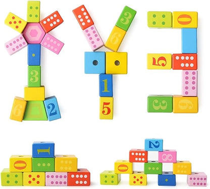 BOHS Caterpillar Lacing Blocks - Threading & Stacking - Toddler Learn Counting, Numbers and Shapes- Baby Kids Fine Motor Skills Toys