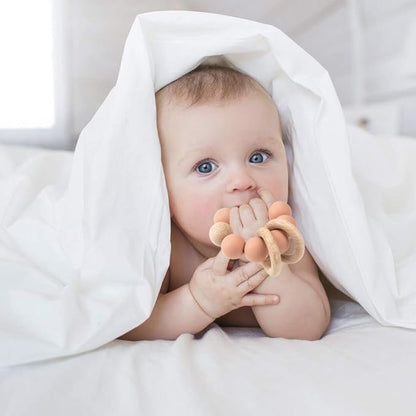 Silicone Baby Teether, Food Grade Silicone & Beech Baby Teething Toy