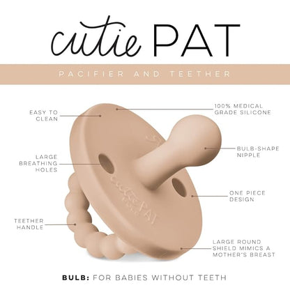 Ryan & Rose Cutie PAT Pacifier Teether (Bulb, Tan)