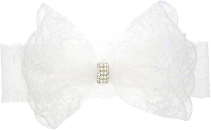 Lace Bow Headband Turban for Baby Girls Lace Beanie Cap JBC18
