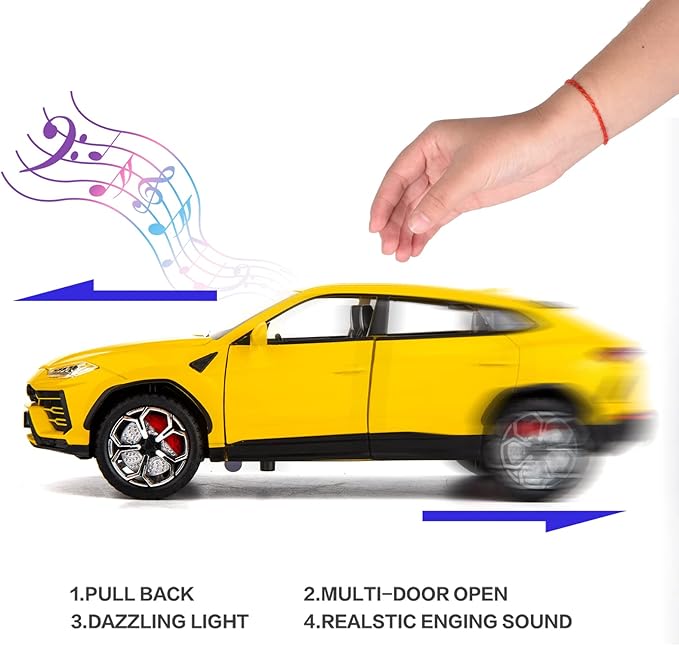 BDTCTK Compatible for 1:24 Lambo Urus Car Model, Diecast Pull Back Car Toy car