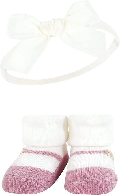 Hudson Baby Girl's Headband and Socks Giftset