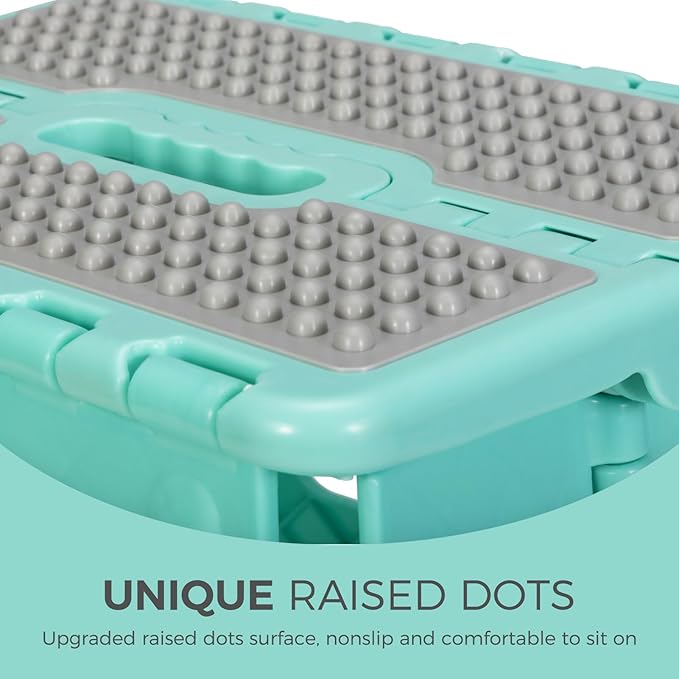 ACKO 10pack Folding Step Stool 13 Inch Stool Heavy Duty Plastic Foldable Step Stools for Kids, Stepping Stool with Handle, Folding Stool Suitable for Kitchen Hold Up to 300 LB (Teal)