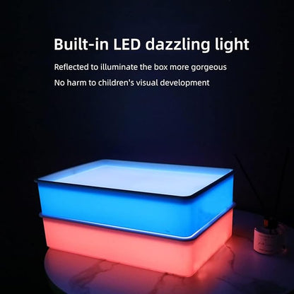 SueLuxDesigns Light Table for Kids, Sand Painting Light Box, Light Table Manipulative, Light Table Sand Art Kits Present for Girls and Boys, Purple
