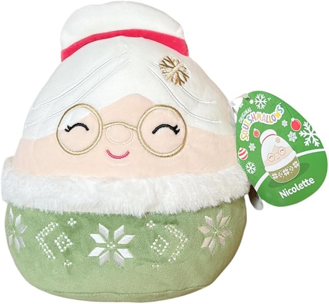 Squishmallows Officially Licensed Kellytoy B Christmas 2024 Squad Plush -Squishy Stuffed Animal Toy - Gift for Kids, Girls & Boys 8 Inch (Nicolette Santa)