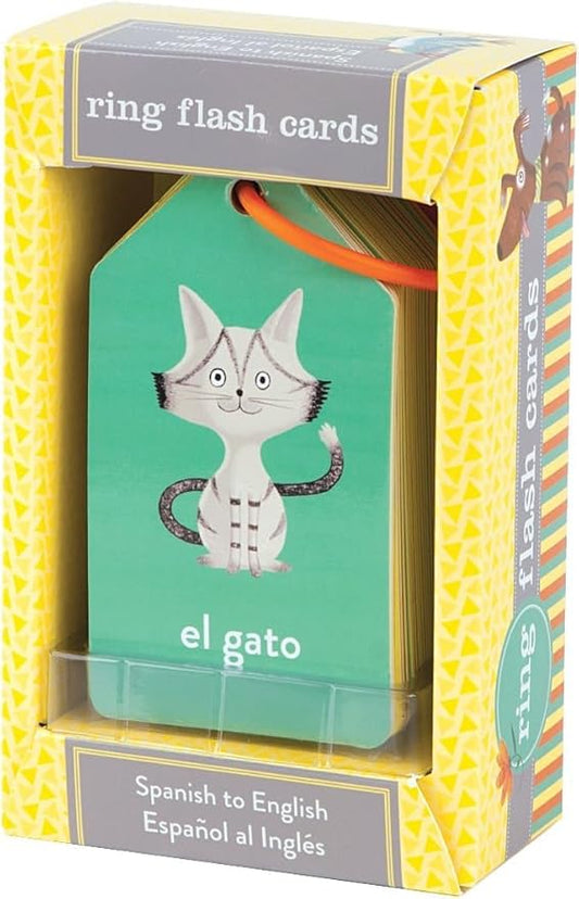 Mudpuppy Spanish To English — Ring Flashcards 26 Durable Double Sided Bilingual Language Cards Reclosable Ring With Colorful Art For Ages 1+ Perfect For Preschool Or Travel For Teachers And Parents