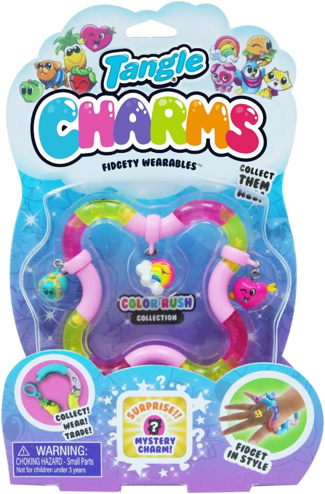 Tangle Charms - Tangle Fidget Friendship Bracelets (Color Rush) - - Charm Bracelets - Mystery Charm - Tangle Fidgets for Kids - Cute Tangle Fidgets