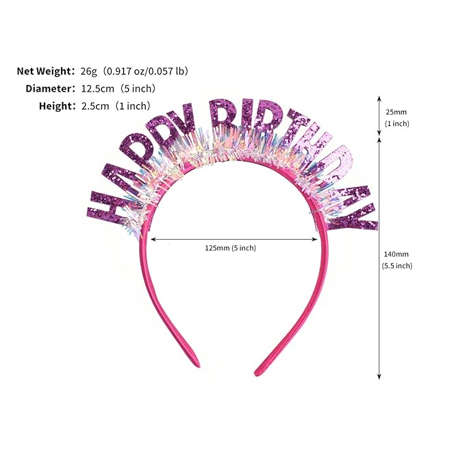 Rose Pink Tiara and Headband for Birthday Girl - Hair Accessories, Decorations and Gifts for Women