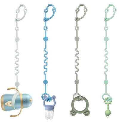 Toy Straps for Baby, Adjustable Toy Holder for Stroller Accessories (boy-4 Pack)