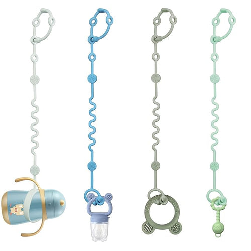 Toy Straps for Baby, Adjustable Toy Holder for Stroller Accessories (boy-4 Pack)