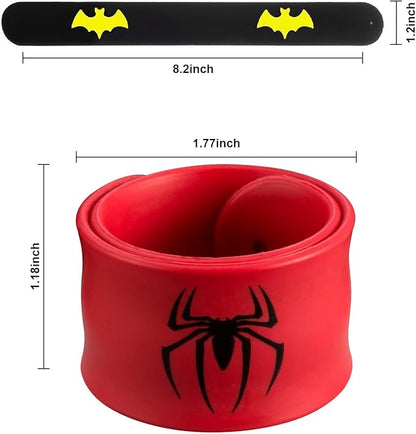 Superhero Slap Bracelet Toys for Kids Boys & Girls Birthday Party Supplies Favors(9 Packs)