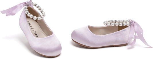 Felix & Flora Girls Toddler Little Ballet Shoes - Flower
