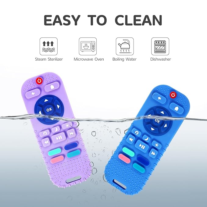 Hooku 2 Pack Silicone Teethers for Babies 6-12 Months, Sensory Teething Toys for Newborns to Toddlers