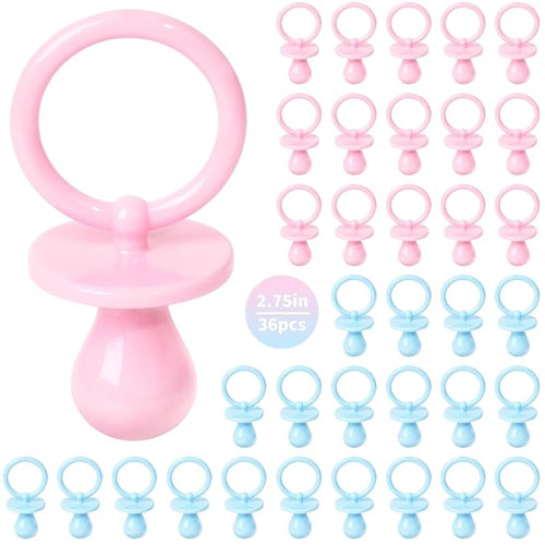 36 Plastic Pacifiers for Baby Shower Game, 2.75?ÖŌĆ?Baby Shower Pacifiers