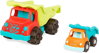 B. toys- B. play- Dump Truck Duo- Vehicles- Pretend Play Trucks for Toddlers- Big 20" Truck & Small Truck – Classic Toys for Toddlers, Kids 18 Months