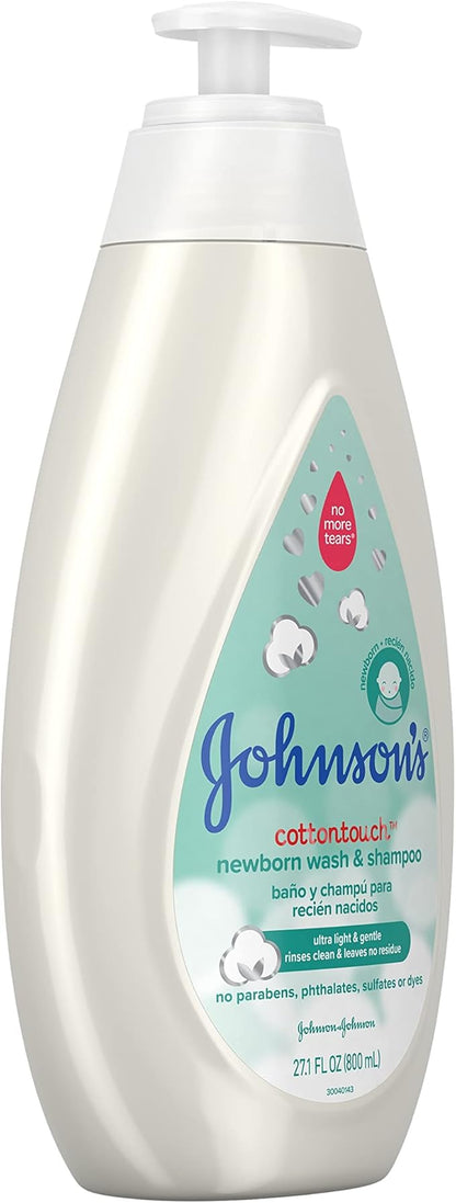 Johnson's Baby CottonTouch Newborn Baby Wash & Shampoo with No 27.1 Fl 2)
