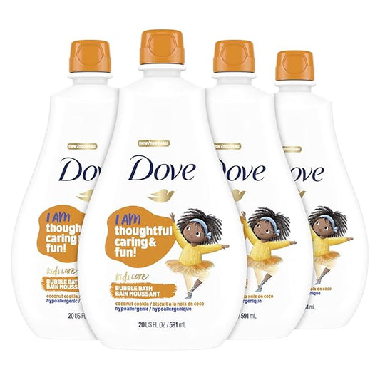 Dove Bubble Bath for Kids Coconut Cookie Hypoallergenic Formula 20 4 Count