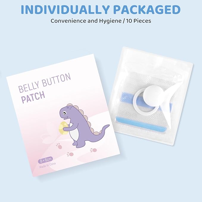 Baby Belly Navel Patches, Waterproof Cotton Pads for Baby Belly Button 8Ă8cm, 10