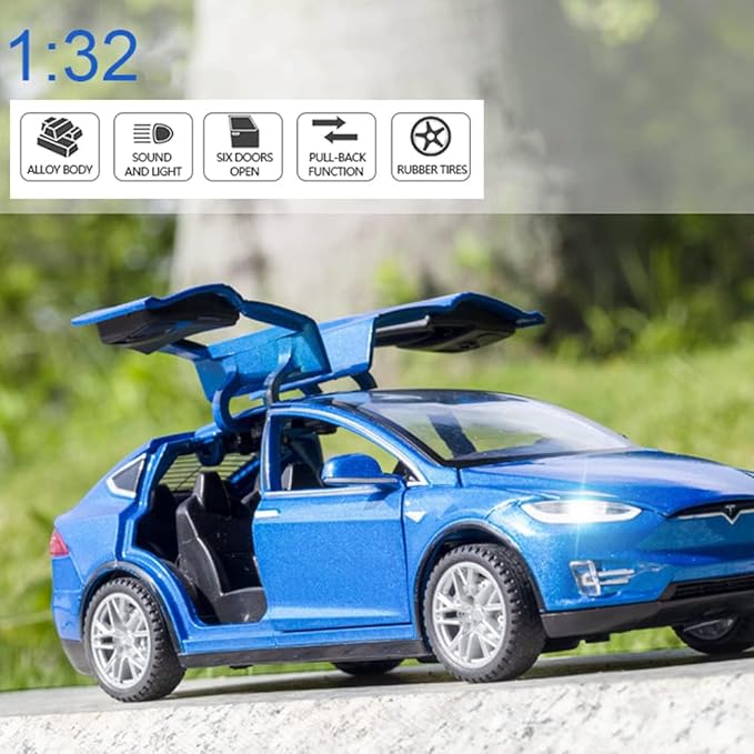 1:32 Scale Model X Alloy Car Model Diecast Toy Vehicles for Kids, Car Model Toy，Pull Back Alloy Car with Lights and Music