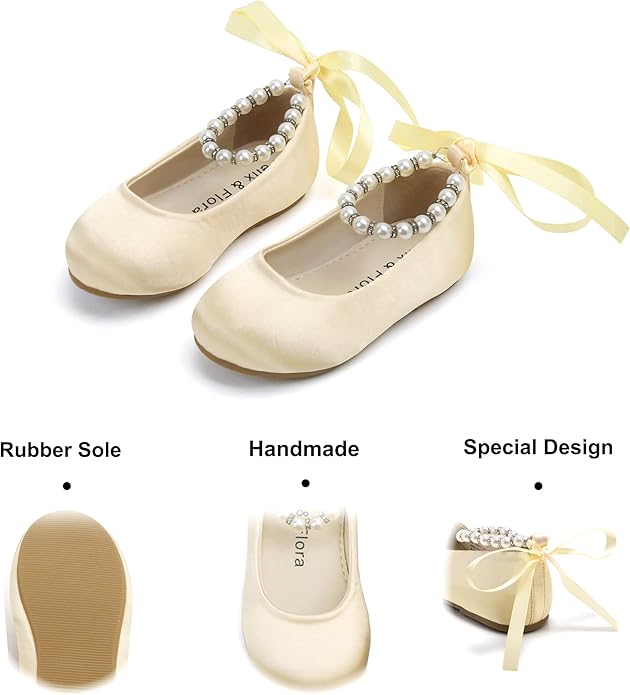Felix & Flora Girls Toddler Little Ballet Shoes - Flower