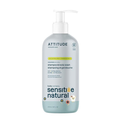 ATTITUDE 2-in-1 Shampoo and Body Wash for Baby, EWG Verified 16 Fl