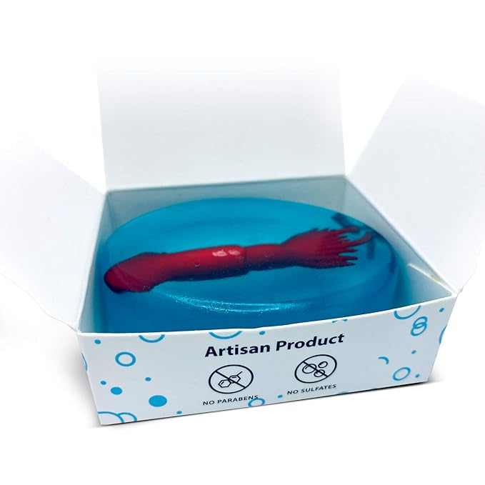 Relaxcation Soap Bar For Kids with Toy SEA ANIMALS Inside - Sweet SEA SHARK Scent and Blue Color of a bar