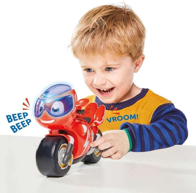 Ricky Zoom Toy Motorcycle with Light and Sounds, Red for Boys