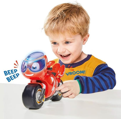 Ricky Zoom Toy Motorcycle with Light and Sounds, Red for Boys