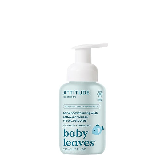 ATTITUDE 2-in-1 Hair and Body Foaming Baby Wash, EWG Verified Shampoo Soap 10 Fl