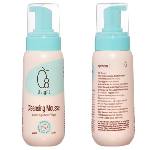 Cleansing Mousse: Natural Baby Body Wash Foam with Dunaliella Salina, Dead Sea Minerals 6.76 Oz