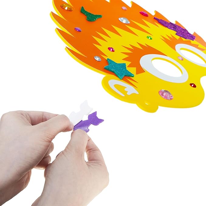Winlyn 24 Sets Halloween Masks Craft Kits Halloween Face Masks DIY Foam Halloween Party Mask Art Sets Halloween Ghost Monster Mummy Face Stickers for Kids Classroom Activities Halloween Party Treats