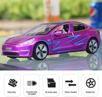 1:32 Scale Model 3 Alloy Car Model Diecast Toy Vehicles for Kids, car Model Toy，Pull Back Alloy Car with Lights and Music