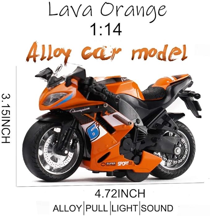 Pull Back Motorcycle Toys, Tiny Gift with Music Lighting 3 4 5 6 7 8