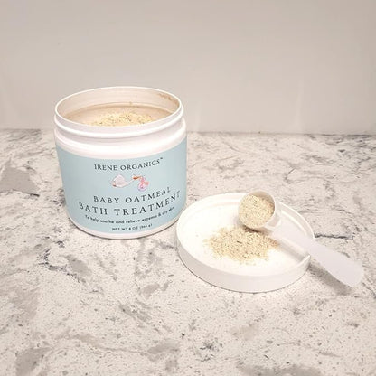 Oatmeal Baby Bath Powder by Irene Organics with Colloidal Oatmeal for Treatment of Eczema, Diaper Rash 2 Pack