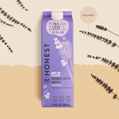 The Honest Company Foaming Bubble Bath Refill Carton | Gentle for Baby 32 fl