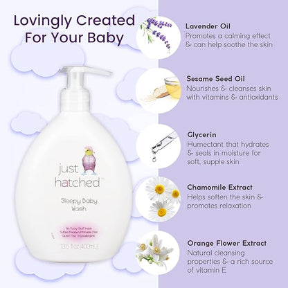 Sleepy Baby Wash Multi-Pack - Relaxing Bath + Body, Snuggly Yummy Fragrance 13.5 fl (2 Pack)