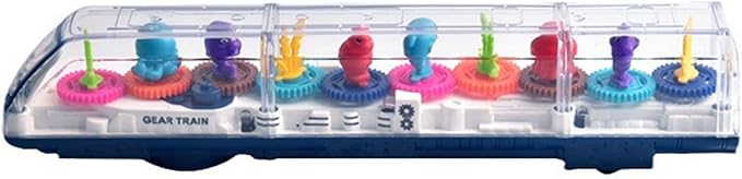 DISSONA Transparent Gear Toys for Kids with Electronic Light & 3-8 Boys (train2)