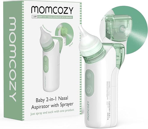 Momcozy 2-in-1 Baby Nasal Aspirator with Nasal Spray, Electric Nasal Aspirator for Baby 2 Tips BN005