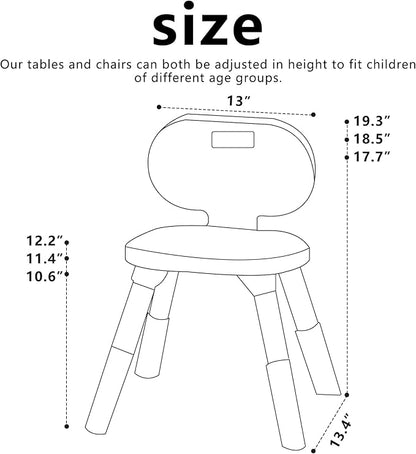 3 Level Height Adjustable Kids Chairs Plastic Preschool Chair Durable and Lightweight Child Chair with a Maximum Load Capacity of 130 pounds Suitable for Day Care, Classroom, and Home (1-Pack Beige)