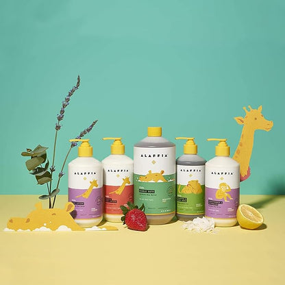 Alaffia Babies and Kids Shampoo and Body Wash, Gentle and Calming Support for Soft Hair and Skin with Shea Butter 2 Pack 16 Fl