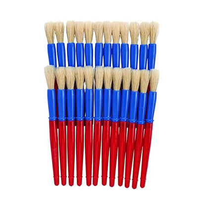 Colorations® Best Value Plastic Handle Brushes - Set of 24 - Crafts for Kids, Painting for Kids, Bulk Paintbrushes, Paintbrush Value Pack, Brush Set