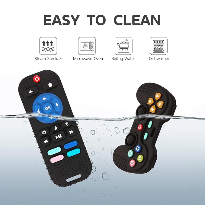Hooku 2 Pack Silicone Teething Toys for Babies 0-6 Months, Teethers for Babies 6-12 Months