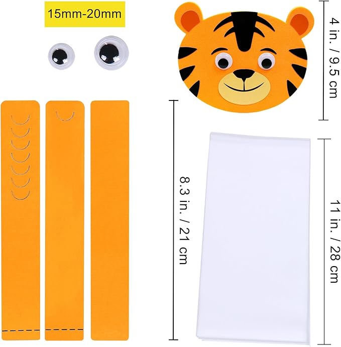 Winlyn 24 Sets Jungle Animal Headbands Craft Kits Safari Animal Crown Art Sets DIY Zoo Animal Party Headbands Animal Foam Stickers for Kids Jungle Safari Birthday Activities Party Favors Decorations