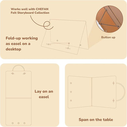 CHEFAN Felt Flannel Board 22 * 13 in,Foldable Freestanding Felt Story Learning Board for Toddlers,Double-Sided Use for Preschool Classroom,Multi Felt Pieces Can Be Used,Gifts for Kids