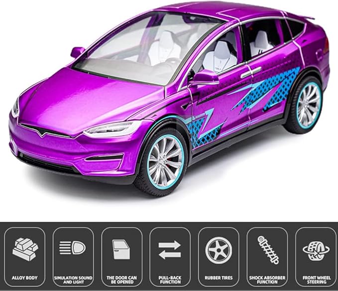 1:24 Scale Model X Alloy Car Model Diecast Toy Vehicles for Kids, Car Model Toy，Pull Back Alloy Car with Lights and Music Girls.(1:24 Model