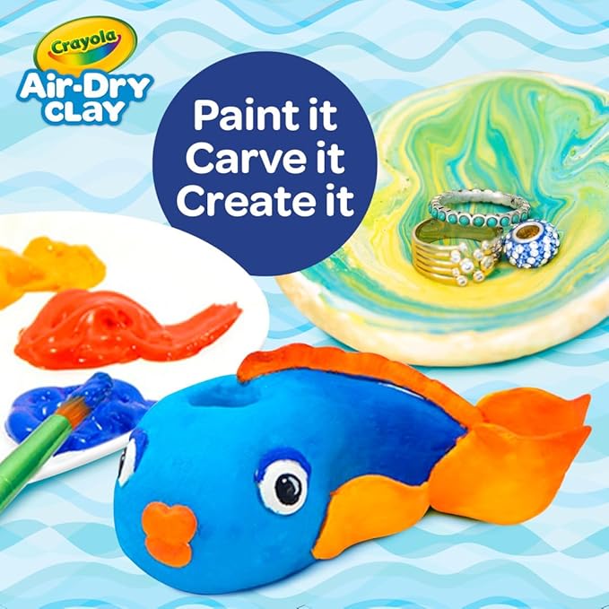 Crayola Air Dry Clay, Classic Colors, Bulk (4) Set of 2.5 lb. Resealable Buckets, Modeling Clay Alternative for Kids